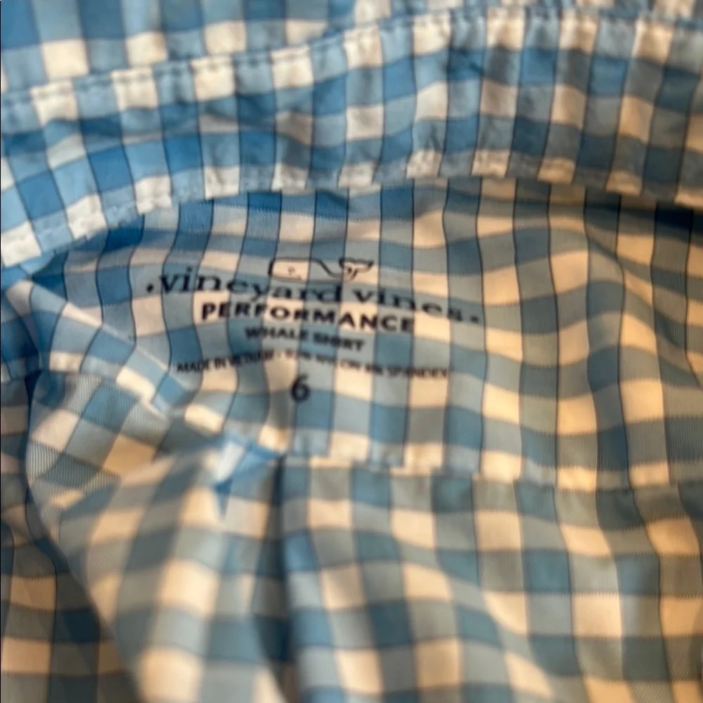 Vineyard Vines Light Blue and White Gingham Shirt - Picture 2 of 2